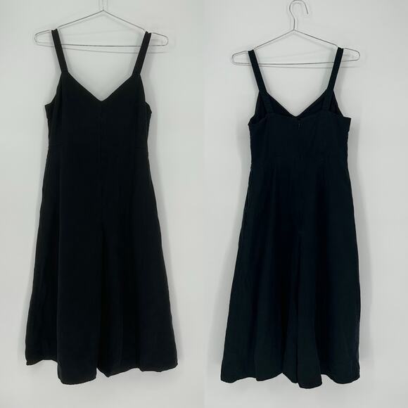 Club Monaco Black Midi Jumpsuit Size 0 Linen Blend — Good Used - Picture 3 of 8